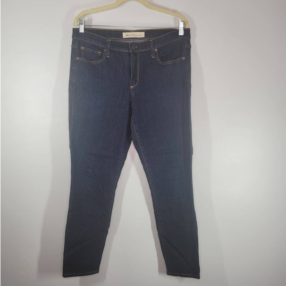 Gap 1969 True Skinny Ankle Jeans Size 31R Mid Rise 5-Pockets Stretch Denim Blue